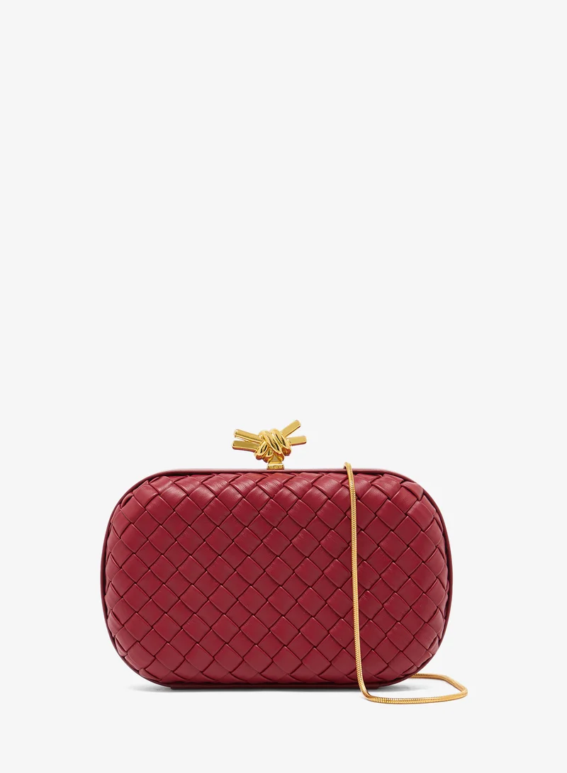 Namshi x Woven Textured Gold Accent Detailed Clutches